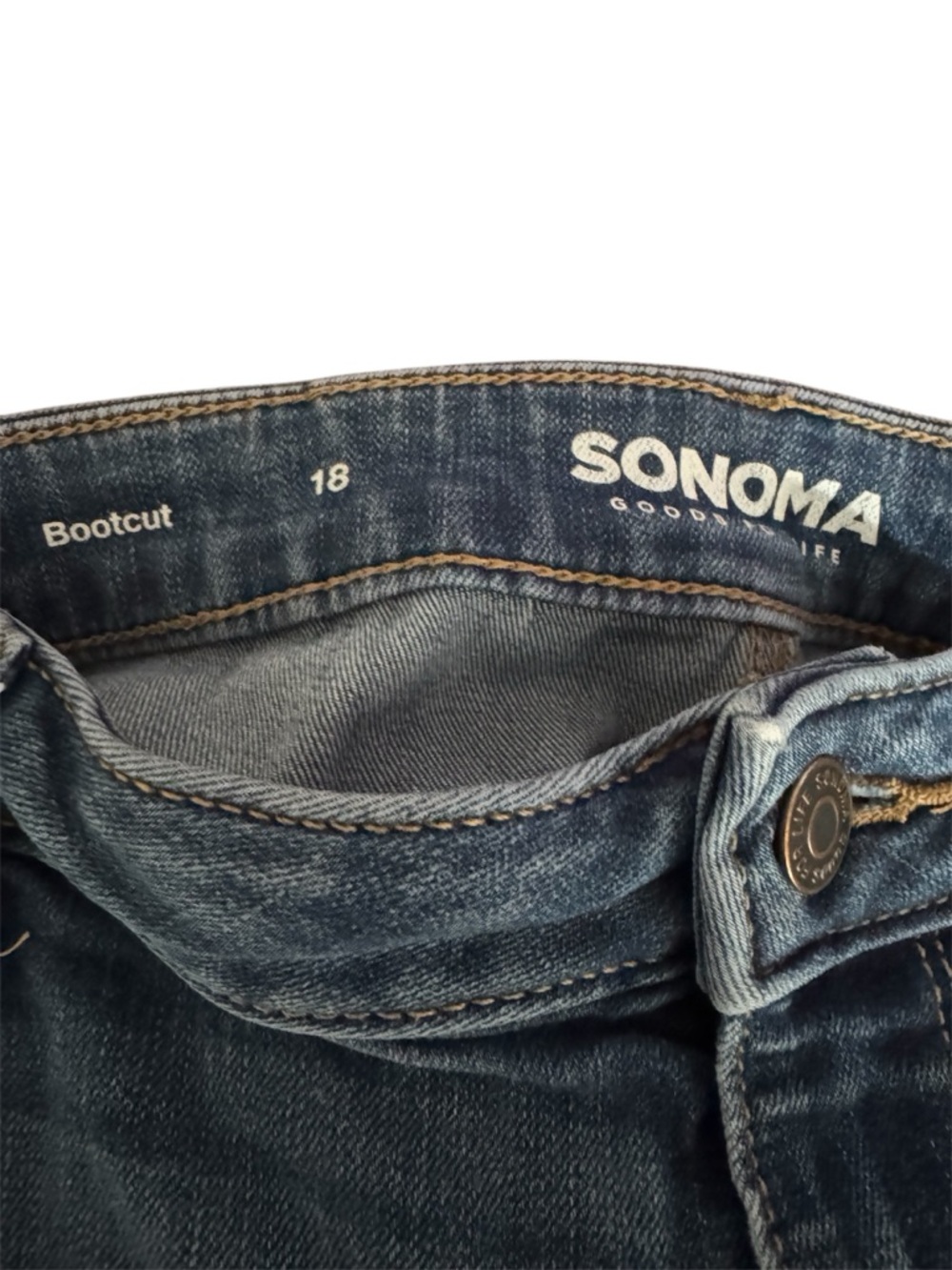 Sonoma Women's Curvy Blue Bootcut Jeans Size 18 - Picture 3 of 5